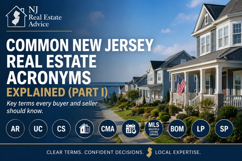 nj real estate meanings ar cs uc cma bom lp