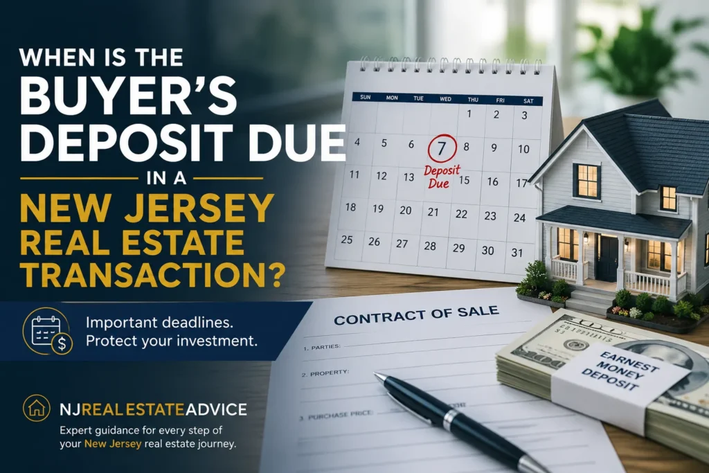 buyers deposit due date nj real estate